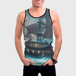 Майка-безрукавка мужская Мистический корабль, цвет: 3D-черный — фото 2