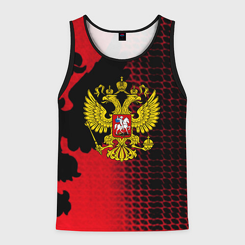 Мужская майка без рукавов Россия герб патриотический стиль / 3D-Черный – фото 1