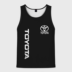 Майка-безрукавка мужская Toyota logo white steel, цвет: 3D-черный