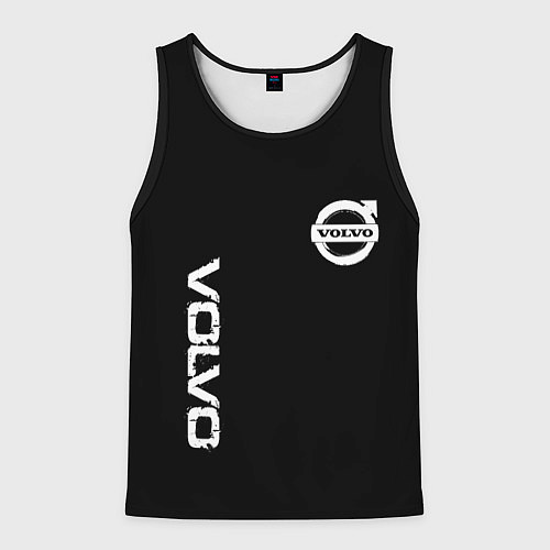 Мужская майка без рукавов Volvo white logo auto steel / 3D-Черный – фото 1