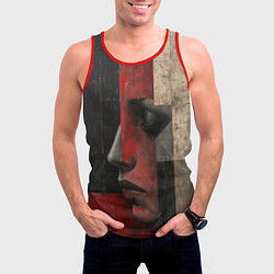 Майка-безрукавка мужская Женщина в прямоугольниках, цвет: 3D-красный — фото 2