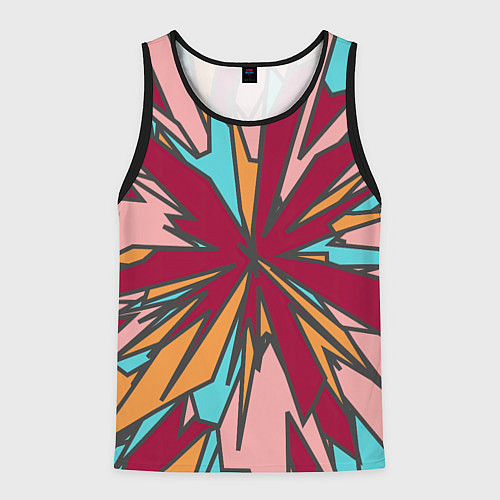 Мужская майка без рукавов Геометрический всплеск цвета / 3D-Черный – фото 1
