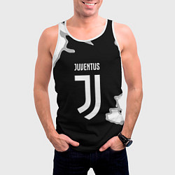 Майка-безрукавка мужская Juventus fc краски, цвет: 3D-белый — фото 2