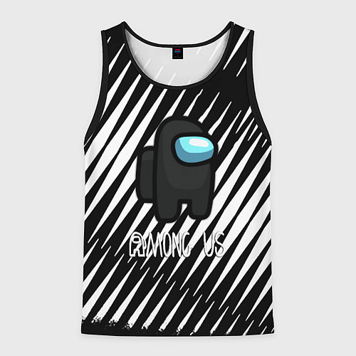 Мужская майка без рукавов Among us текстура / 3D-Черный – фото 1