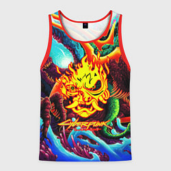 Майка-безрукавка мужская Cyberpunk hyperbeast steel, цвет: 3D-красный