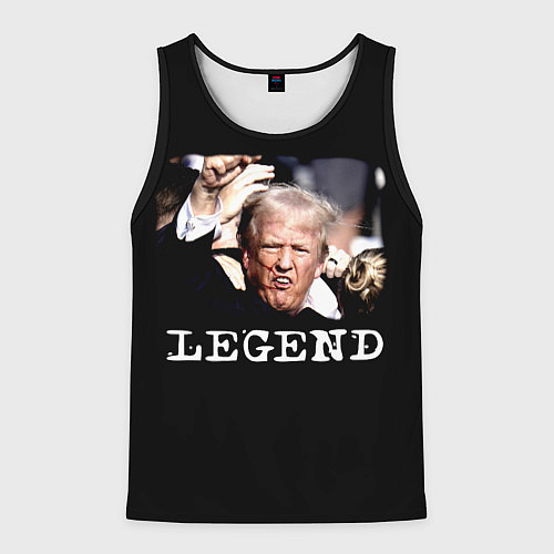 Мужская майка без рукавов Мем Трамп после покушения: легенда / 3D-Черный – фото 1