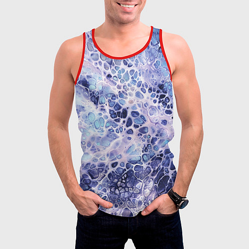 Мужская майка без рукавов Абстракция текстура воды и мрамора / 3D-Красный – фото 3