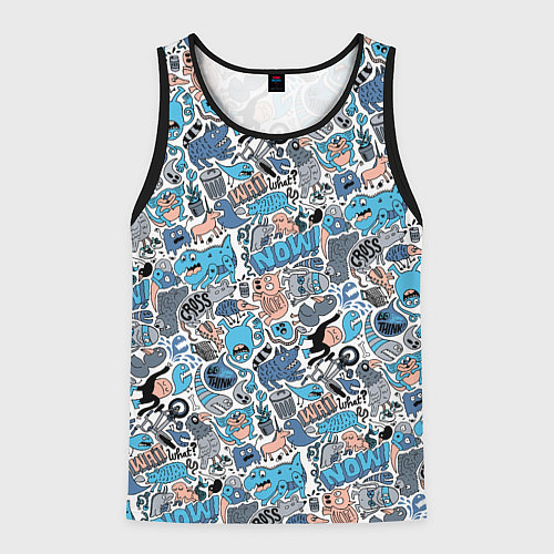 Мужская майка без рукавов Дудл животные и монстры / 3D-Черный – фото 1