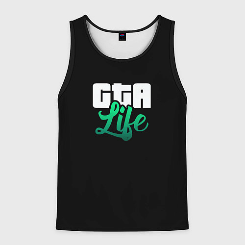 Мужская майка без рукавов GTA life logo / 3D-Черный – фото 1