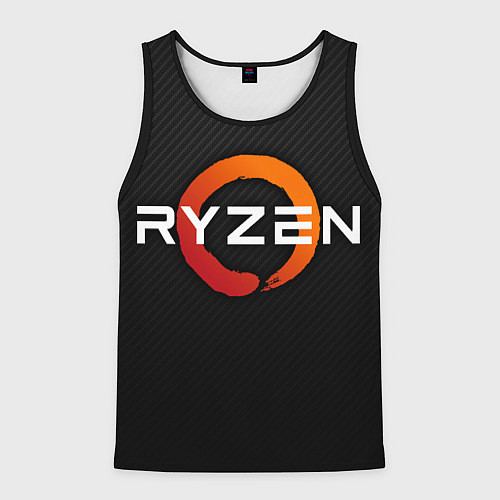 Мужская майка без рукавов AMD ryzen logo carbon black / 3D-Черный – фото 1