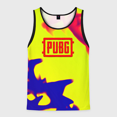 Мужская майка без рукавов PUBG neon flame / 3D-Черный – фото 1