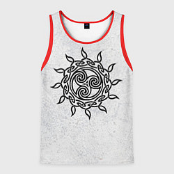 Майка-безрукавка мужская Оккультный символ воина - трискелион, цвет: 3D-красный