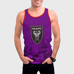 Майка-безрукавка мужская Inter Miami logo pattern, цвет: 3D-красный — фото 2