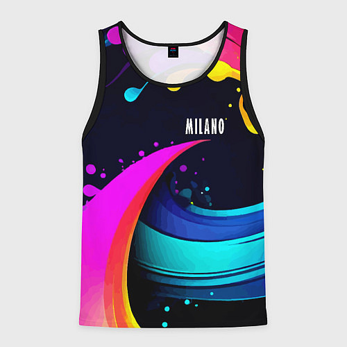 Мужская майка без рукавов Neon abstraction - Milano / 3D-Черный – фото 1