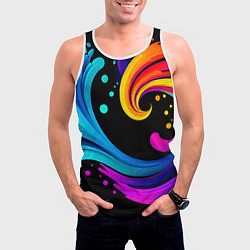 Майка-безрукавка мужская Joy wave - ai art fantasy, цвет: 3D-белый — фото 2
