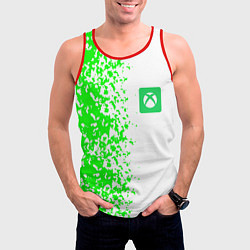 Майка-безрукавка мужская Xbox кислотные зеленые краски, цвет: 3D-красный — фото 2