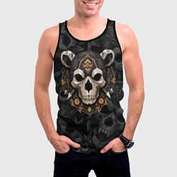 Майка-безрукавка мужская Череп медведя, цвет: 3D-черный — фото 2