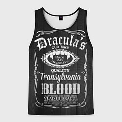 Майка-безрукавка мужская Дракула - качественная кровь, цвет: 3D-черный