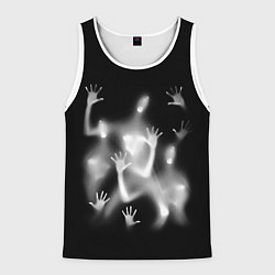 Майка-безрукавка мужская Белые призрачные силуэты Y2K, цвет: 3D-белый