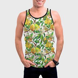 Майка-безрукавка мужская Груша и птичка зеленушка, цвет: 3D-черный — фото 2
