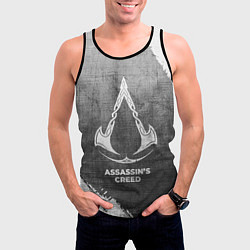 Майка-безрукавка мужская Assassins Creed - grey gradient, цвет: 3D-черный — фото 2