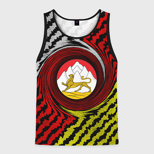 Мужская майка без рукавов Осетия полоски / 3D-Черный – фото 1