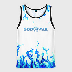 Мужская майка без рукавов God of War синий огонь