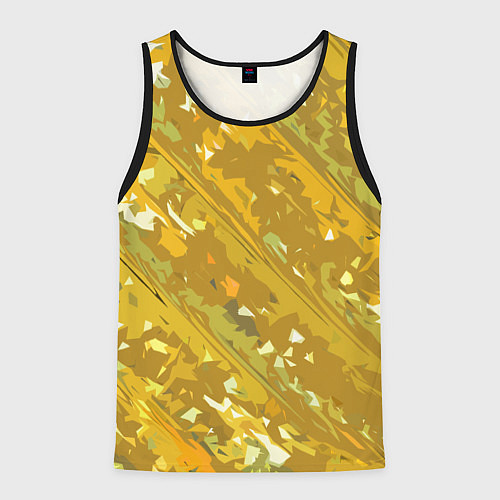 Мужская майка без рукавов Белые фрагменты на жёлтом фоне / 3D-Черный – фото 1