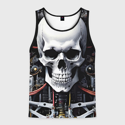 Мужская майка без рукавов Cyber skull - ai art / 3D-Черный – фото 1