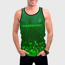 Майка-безрукавка мужская Galatasaray - green gradient посередине, цвет: 3D-черный — фото 2