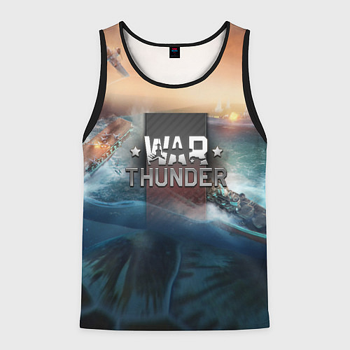 Мужская майка без рукавов Warthunder морская битва / 3D-Черный – фото 1