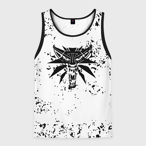 Мужская майка без рукавов Ведьмак краски лого / 3D-Черный – фото 1