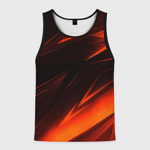 Мужская майка без рукавов Geometry orange stripes / 3D-Черный – фото 1