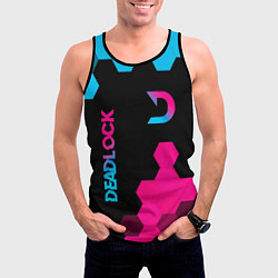Майка-безрукавка мужская Deadlock - neon gradient вертикально, цвет: 3D-черный — фото 2