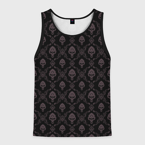 Мужская майка без рукавов Черепа - узор / 3D-Черный – фото 1