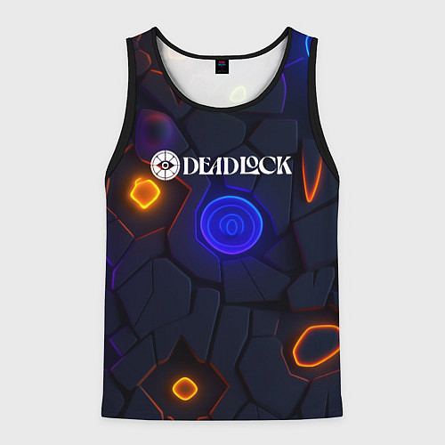 Мужская майка без рукавов Deadlock logo текстурные плиты / 3D-Черный – фото 1