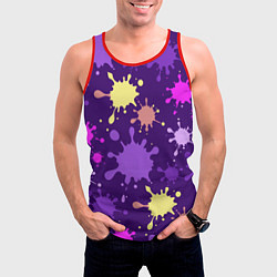 Майка-безрукавка мужская Крупные кляксы, цвет: 3D-красный — фото 2