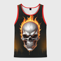 Мужская майка без рукавов Череп в огне