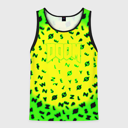 Мужская майка без рукавов Doom кислотное лого символы / 3D-Черный – фото 1