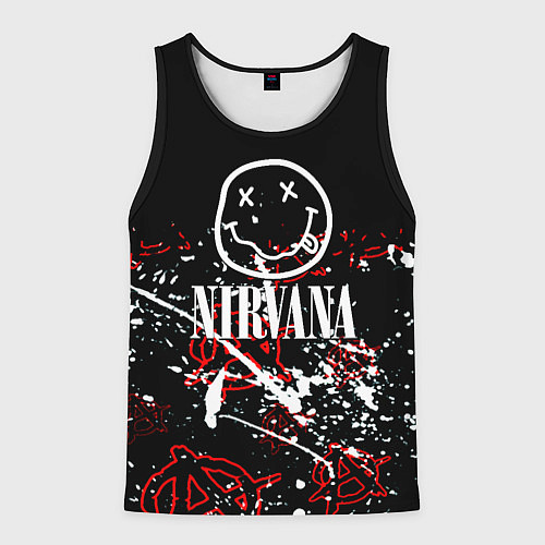 Мужская майка без рукавов Nirvana анархия / 3D-Черный – фото 1