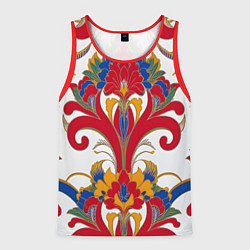 Мужская майка без рукавов Яркий алый узор