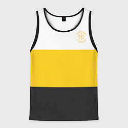 Майка-безрукавка мужская Мы русские с нами Бог НИКА желтая патриоты, цвет: 3D-черный