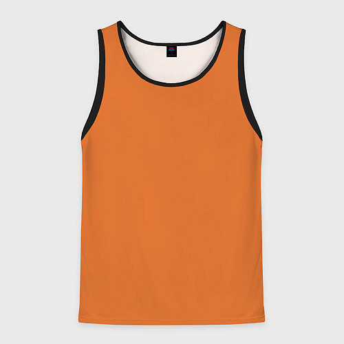 Мужская майка без рукавов Эмоция тревожность - оранжевый / 3D-Черный – фото 1
