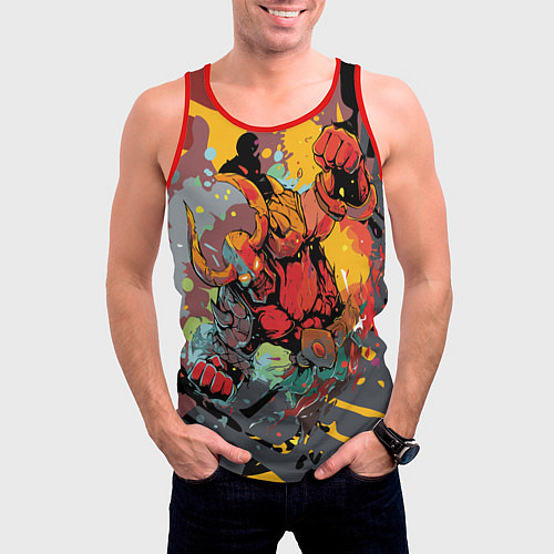 Мужская майка без рукавов Красный викинг / 3D-Красный – фото 3