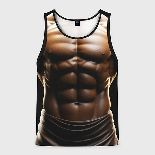 Мужская майка без рукавов Мужской торс в халате / 3D-Черный – фото 1