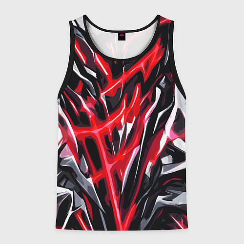 Мужская майка без рукавов Красная энергетическая абстракция / 3D-Черный – фото 1