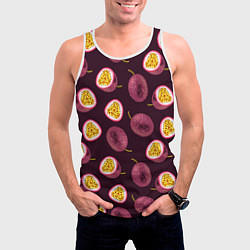 Майка-безрукавка мужская Маракуйя паттерн, цвет: 3D-белый — фото 2