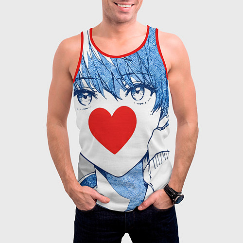 Мужская майка без рукавов Манга a boy love / 3D-Красный – фото 3