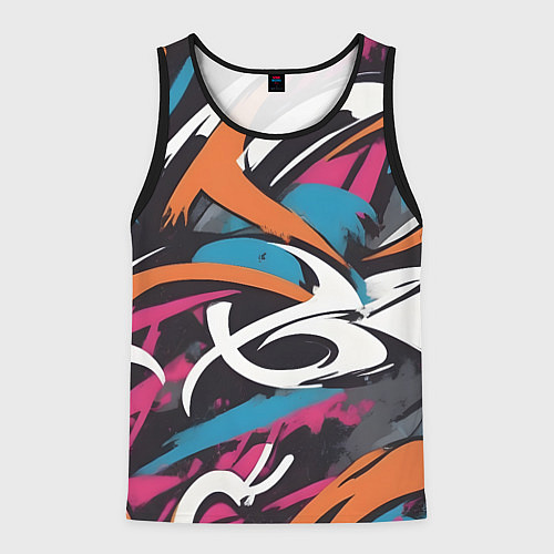 Мужская майка без рукавов Граффити абстракция / 3D-Черный – фото 1