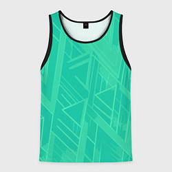 Мужская майка без рукавов Мятный зелёный однотонный геометричный